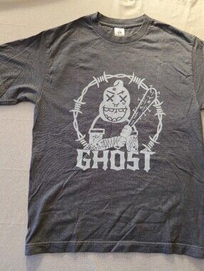 Ghost Graphic T-Shirt with Barbed Wire Design Medium